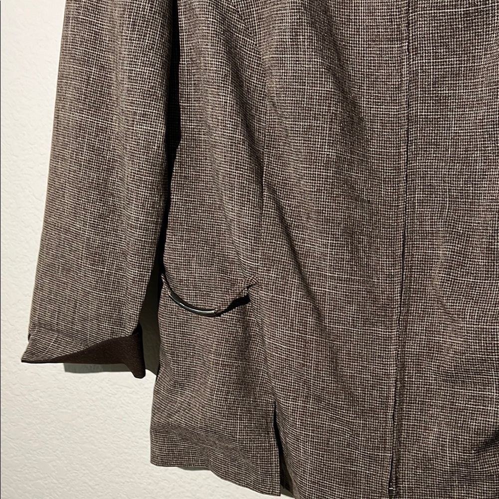 Perceptions Brown Blazer Tailored Open Front - image 3